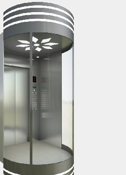 Cylindrical glass observation car with fan-pattern ceiling