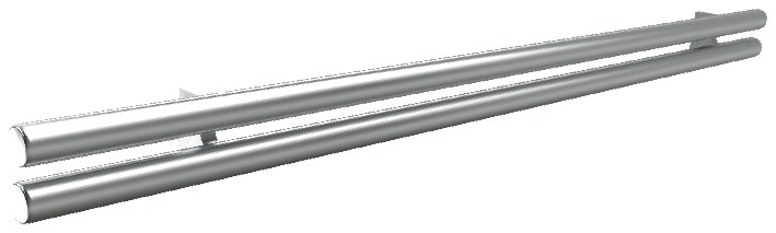 Twin-bar stainless steel handrail for elevator car