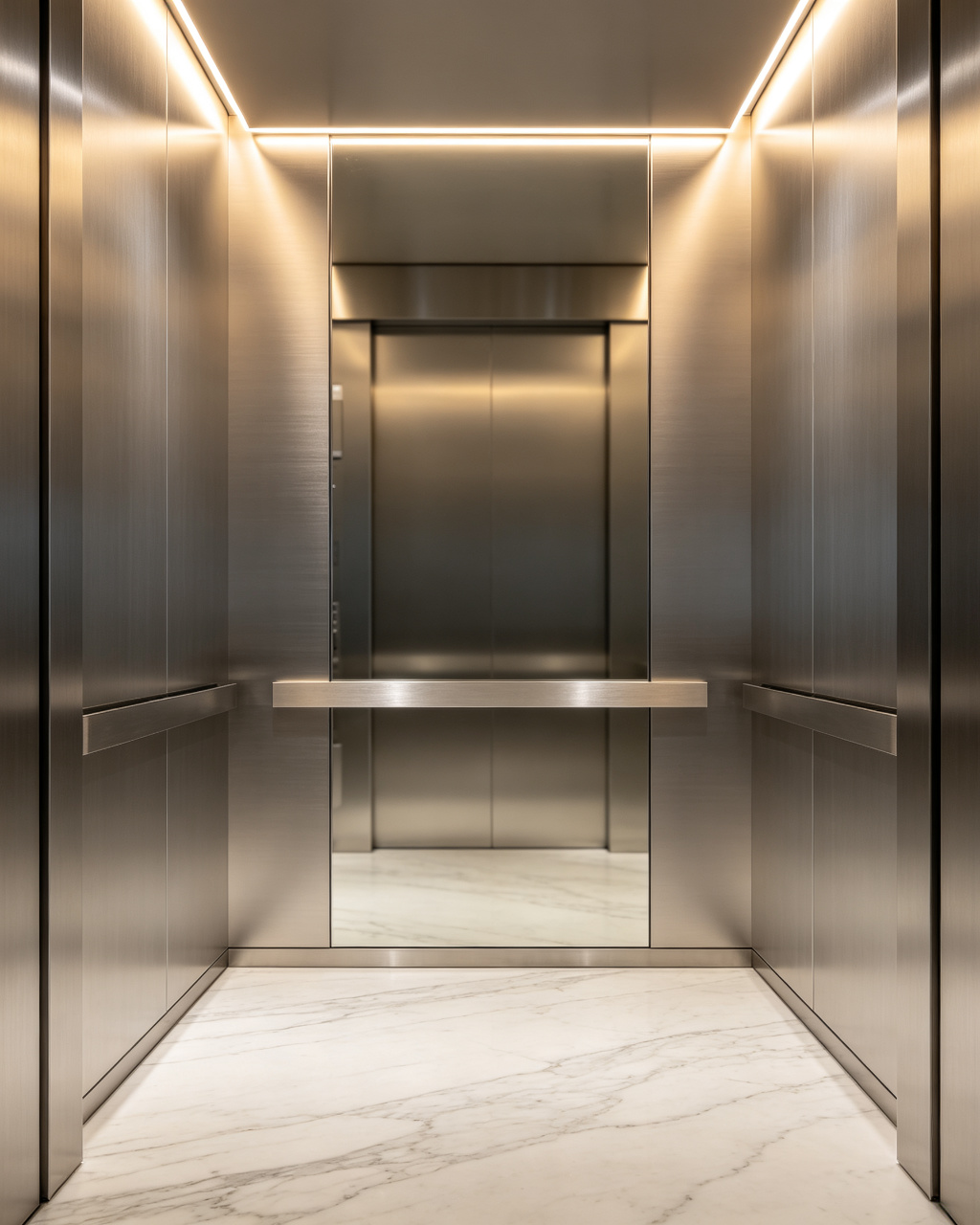 Modern passenger elevator cabin interior