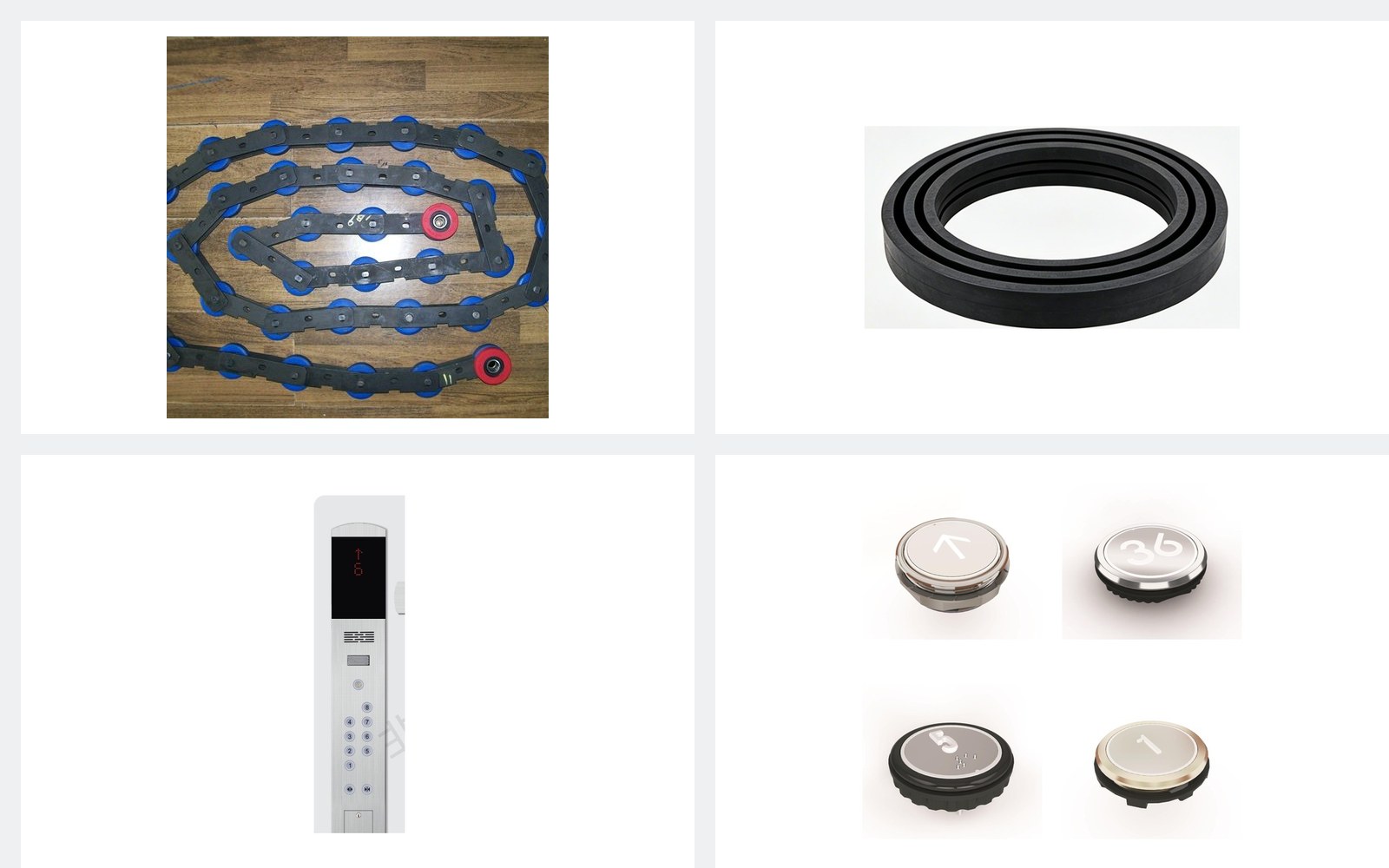 Escalator and elevator spare parts and door components